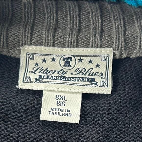 Vintage Liberty Blues full zip knit sweater Y2K retro big and tall grunge 8XL - Picture 11 of 12